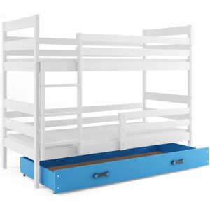 BMS Dětská patrová postel ERYK | bílá Barva: bílá / modrá, Rozměr: 160 x 80 cm