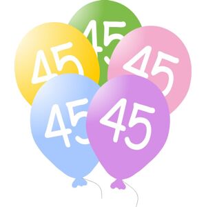 Balonky narozeniny 5ks s číslem 45 - Belbal