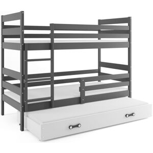 BMS Dětská patrová postel ERYK 3 s přistýlkou | šedá Barva: Šedá / bílá, Rozměr: 200 x 90 cm