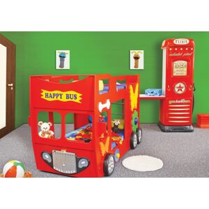 Artplast Dětská patrová postel HAPPY BUS | červený
