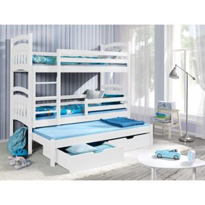 ArtBed Dětská patrová postel s přistýlkou JAKUB III Provedení: Borovice přírodní