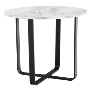 Tempo Kondela Konferenční stolek, bílý mramor / černý kov, Salina