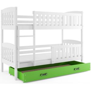 BMS Dětská patrová postel Kubus / BÍLÁ Barva: bílá / zelená, Rozměr: 200 x 90 cm