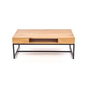 Konferenční stolek: HALMAR Adelle HALMAR - drevo: MDF dyhovaná - dub zlatý, HALMAR - sklo/kov: kov čierny