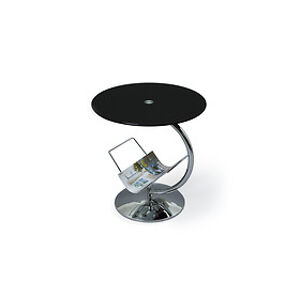 Konferenční stolek: HALMAR ALMA HALMAR - sklo/kov: chrom - sklo čierne