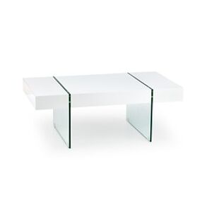 Konferenční stolek: HALMAR AMBER HALMAR - drevo: MDF lakovaná - biela, HALMAR - sklo/kov: sklo bezfarebne