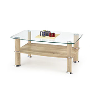 Konferenční stolek: HALMAR ASTRA HALMAR - drevo: dub sonoma, HALMAR - sklo/kov: sklo bezfarebne