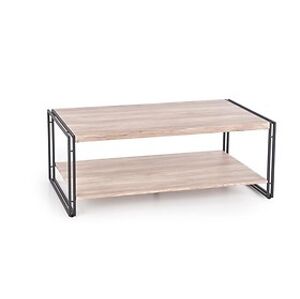 Konferenční stolek: HALMAR BAVARIA HALMAR - drevo: MDF laminovaná - dub zlatý, HALMAR - sklo/kov: kov čierny