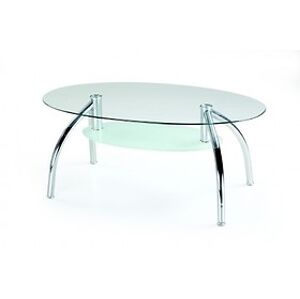Konferenční stolek: HALMAR BERTA HALMAR - sklo/kov: chrom - sklo bezfarebne