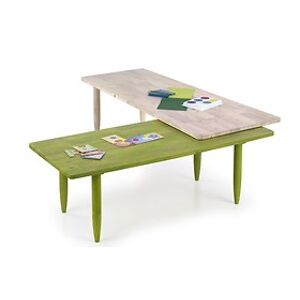 Konferenční stolek: HALMAR BORA - BORA HALMAR - drevo: Dub bielený/ zelené