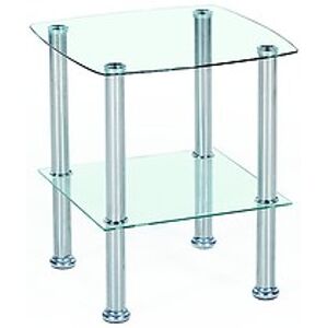 Konferenční stolek: HALMAR CANARIA HALMAR - sklo/kov: nerez-bezfarebné sklo