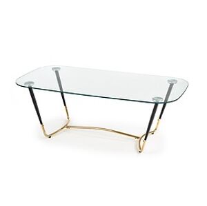 Konferenční stolek: HALMAR DALIA HALMAR - sklo/kov: sklo/ oceľ zlatá + čierna