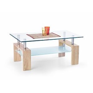 Konferenční stolek: HALMAR DIANA INTRO HALMAR - drevo: MDF laminovaná - dub sonoma, HALMAR - sklo/kov: sklo bezfarebné/mliečné