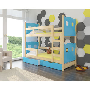 ArtAdrk Dětská patrová postel MARABA Barva: Borovice / modrá