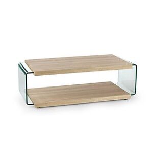 Konferenční stolek: HALMAR Fulvia HALMAR - drevo: MDF dub sonoma, HALMAR - sklo/kov: sklo bezfarebné
