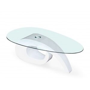 Konferenční stolek: HALMAR GERDA HALMAR - sklo/kov: Sklo bezfarebné/ laminát biely