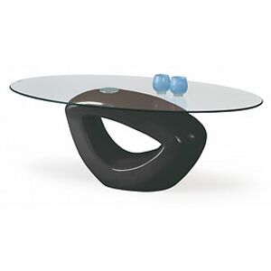 Konferenční stolek: HALMAR JASMIN HALMAR - sklo/kov: Sklo bezfarebné/ laminát čierny