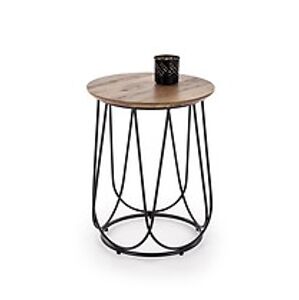 Konferenční stolek: HALMAR NUBIRA S HALMAR - drevo: MDF dyhovaná - orech, HALMAR - sklo/kov: kov čierny