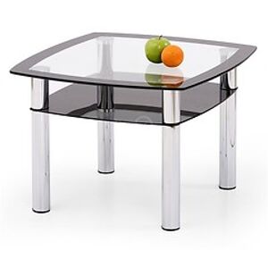 Konferenční stolek: HALMAR SALOME Kwadro HALMAR - sklo/kov: sklo bezfarebné/ čierne