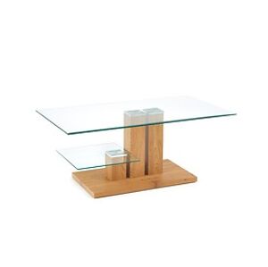 Konferenční stolek: HALMAR TEMPA HALMAR - drevo: MDF laminovaná - dub zlatý, HALMAR - sklo/kov: sklo bezfarebné
