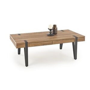 Konferenční stolek: HALMAR TULUZA HALMAR - drevo: MDF dyhovaná - orech medový, HALMAR - sklo/kov: kov čierny