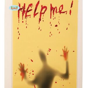 Průhledný plakát do okna - Halloween - HELP ME! 120 X 63 cm - GUIRCA