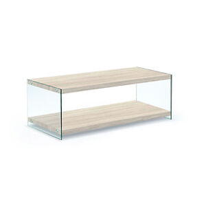 Konferenční stolek: HALMAR VIVIAN HALMAR - drevo: MDF dub sonoma, HALMAR - sklo/kov: sklo bezfarebne