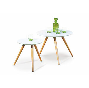 BRW Konferenční stolek: Phill HALMAR - drevo: MDF lakovaná - biela