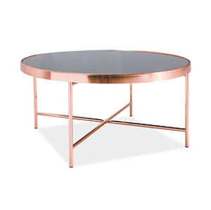 Halmar Konferenční stolek: SIGNAL GINA B SIGNAL - stoly: sklo/ kov - čierna/ chróm
