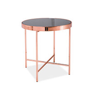 Halmar Konferenční stolek: SIGNAL GINA C SIGNAL - stoly: sklo/ kov - čierna/ chróm