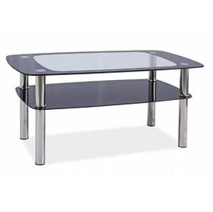Konferenční stolek: SIGNAL Rava C SIGNAL - stoly: sklo bezfarebné čierne/ chróm