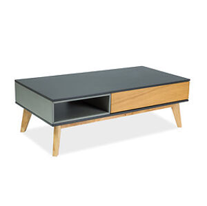 Konferenční stolek: SIGNAL ROMA A SIGNAL - stoly: MDF/ prírodná dyha/ drevo - grafit/ sivá/ dub