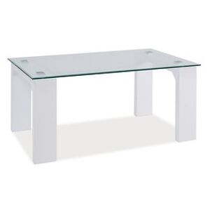 Konferenční stolek: SIGNAL SCARLET SIGNAL - stoly: MDF biely lak/ sklo