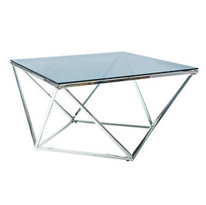 Konferenční stolek: SIGNAL SILVER A SIGNAL - stoly: sklo tvrdené/ chróm