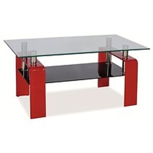 Konferenční stolek: SIGNAL STELLA SIGNAL - stoly: sklo bezfarebné/ čierna/ červená