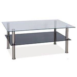 Konferenční stolek: SIGNAL TESSA SIGNAL - stoly: sklo bezfarebné čierne/ chróm