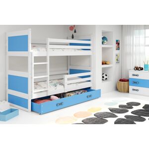 BMS Dětská patrová postel RICO | bílá 80 x 160 cm Barva: Modrá