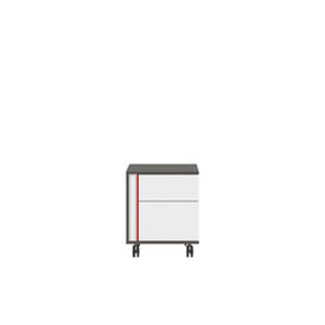 BRW Kontejner na kolečkách: GRAPHIC-KTN2SP / B Farba: sivý wolfram/biely/červený