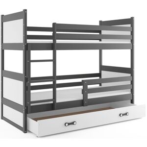BMS Dětská patrová postel RICO | šedá 90 x 200 cm Barva: Bílá