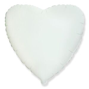 Balón foliový 45 cm Srdce bílé - FLEXMETAL