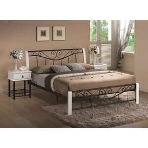 Kovová postel: SIGNAL PARMA s roštem 160 x 200 SIGNAL - spálňový nábytok: kov - čierny/dr. biele