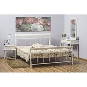 Kovová postel: SIGNAL Venecja 180 x 200 SIGNAL - spálňový nábytok: kov - biely/dr. biele