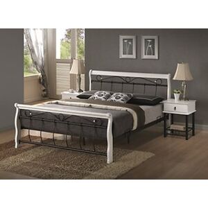 Kovová postel: SIGNAL Venecja s roštem 160 x 200 SIGNAL - spálňový nábytok: kov - čierny/dr. biele