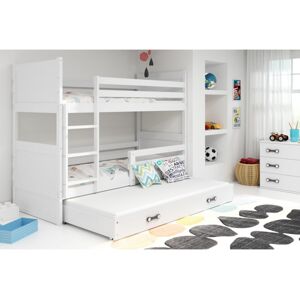 BMS Dětská patrová postel s přistýlkou RICO 3 | bílá 90 x 200 cm Barva: bílá/bílá
