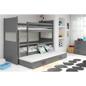 BMS Dětská patrová postel s přistýlkou RICO 3 | šedá 80 x 190 cm Barva: Šedá
