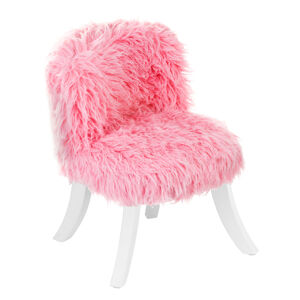 ArtSB Křesílko Pink Furry Provedení: Křeslo s bílými 25 cm nohama