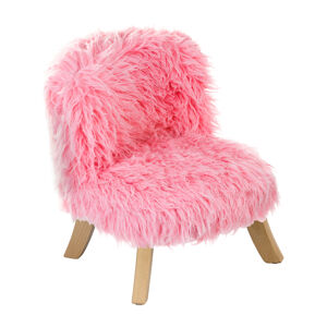 ArtSB Křesílko Pink Furry Provedení: Křeslo s hnědýma 17 cm nohama