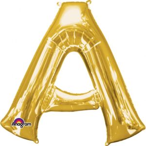 Písmeno A zlatý foliový balónek 83 cm x 93 cm - Amscan