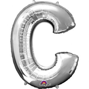 Písmeno C stříbrný foliový balónek 81 cm x 63 cm - Amscan