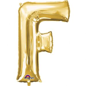Písmeno F zlatý foliový balónek 81 cm x 53 cm - Amscan